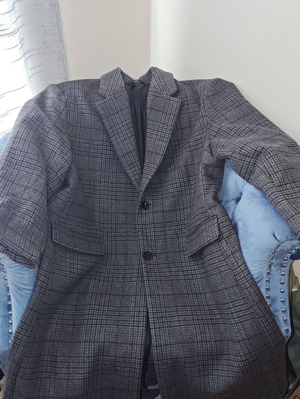 Banana Repunlic Men's XXL Wool Topcoat Plaid